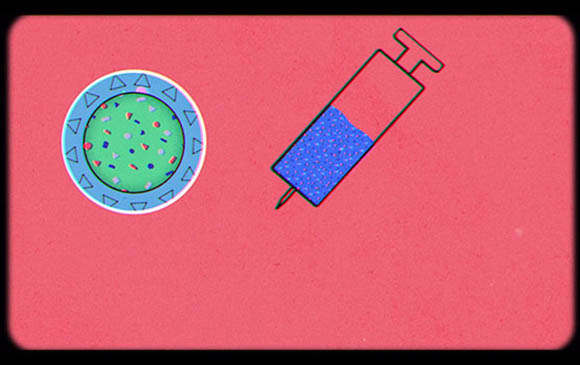 Illustration of cell and hypodermic