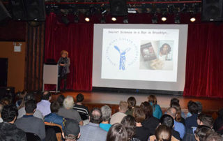 Elaine Fuchs speaks at the Bell House in Brooklyn