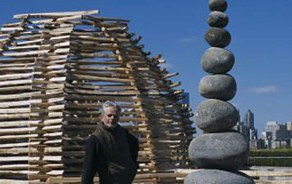 Andy Goldsworthy with sculpture