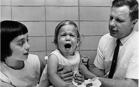 Child getting vaccine