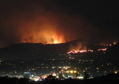 Large fire near city