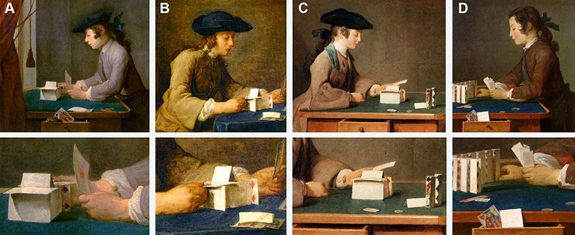 Composite Image of Chardin’s Four Versions of The House of Cards